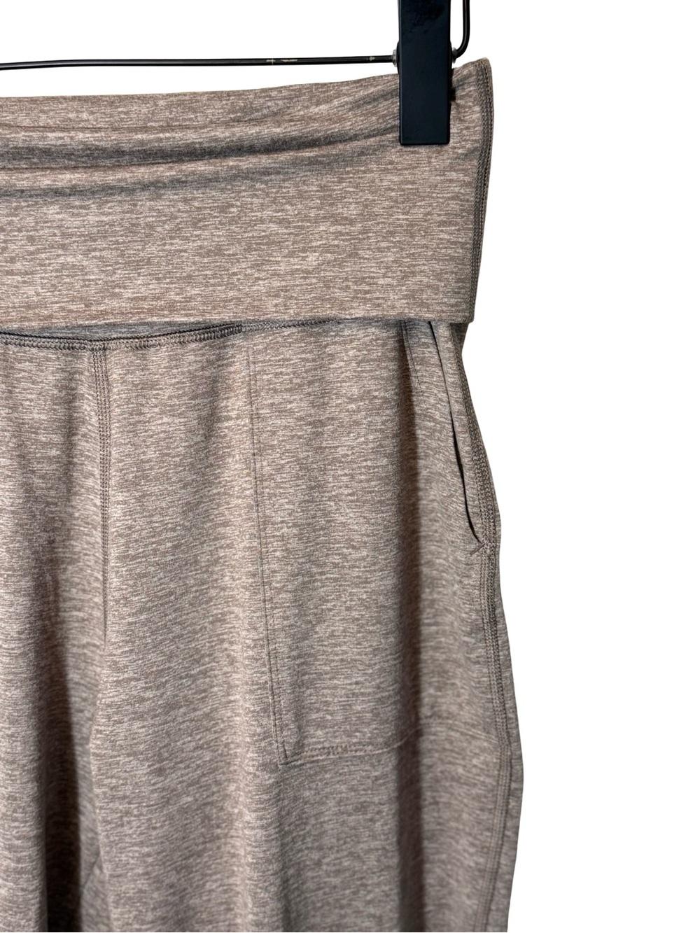 aerie Heathered Taupe Lounge Pants with Fold-Over Waistband